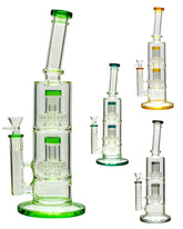 Slight Bend 2 Perc Straight Water Pipe